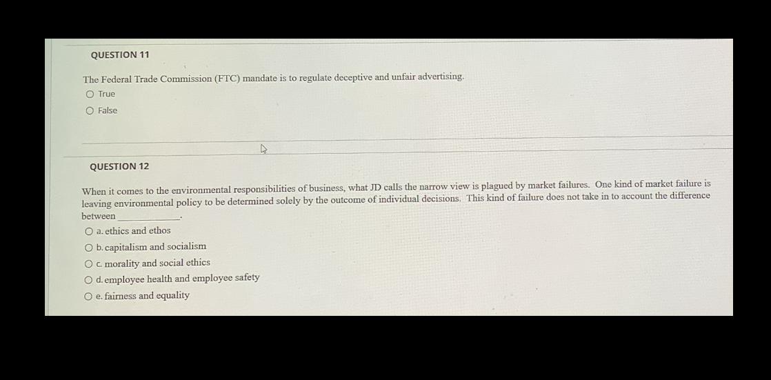 Solved The Federal Trade Commission (FTC) mandate is to | Chegg.com