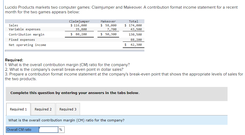 Solved Lucido Products markets two computer games: | Chegg.com