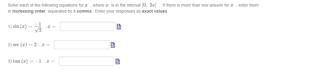 Solved Solve each of the following equations for 2 , where 2 | Chegg.com