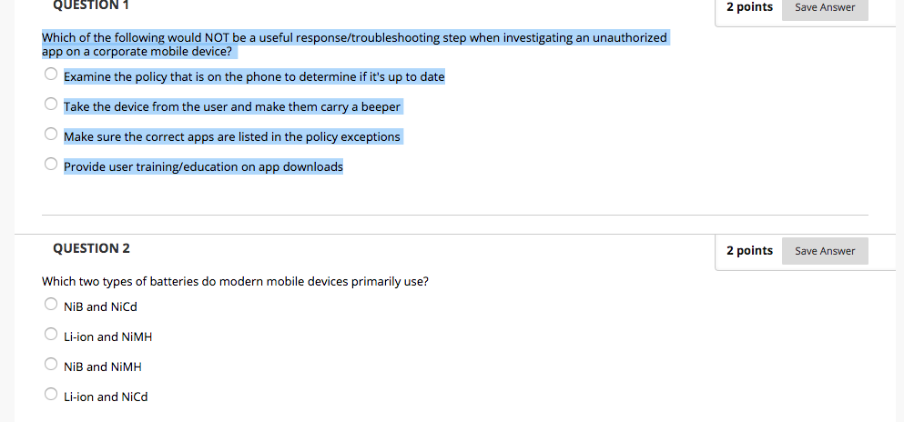 Solved QUESTION 1 2 points Save Answer Which of the | Chegg.com