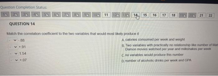 Solved Match the correlation coefficient to the two | Chegg.com