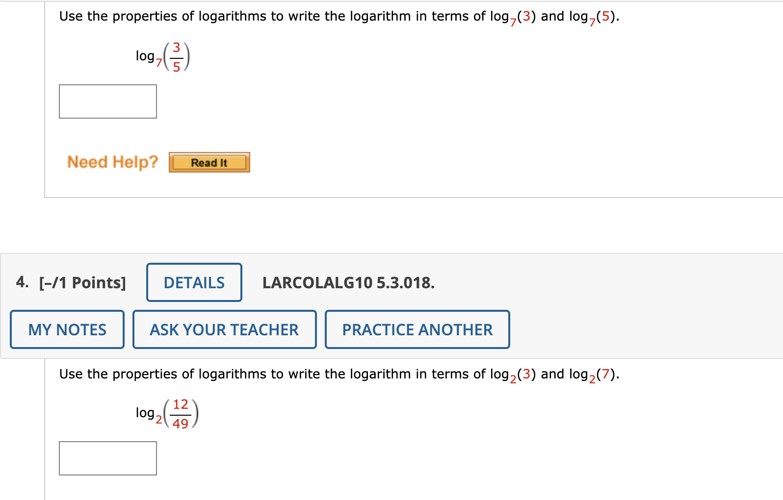 Solved Use the properties of logarithms to write the | Chegg.com