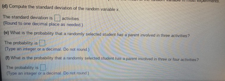 Solved In The Following Probability Distribution, The Random | Chegg.com