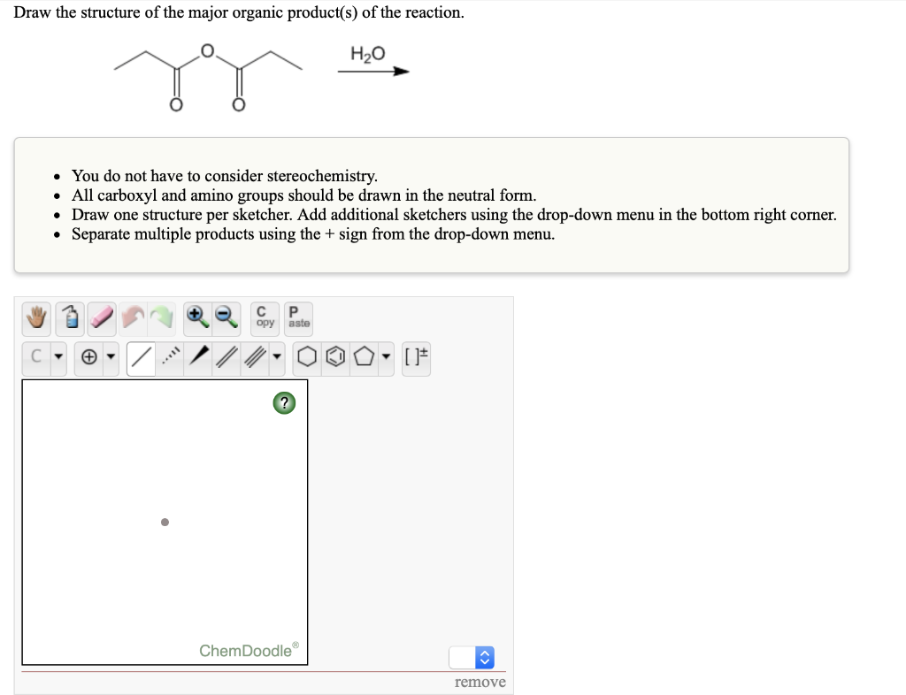 Solved Draw the structure of the major organic product(s) of