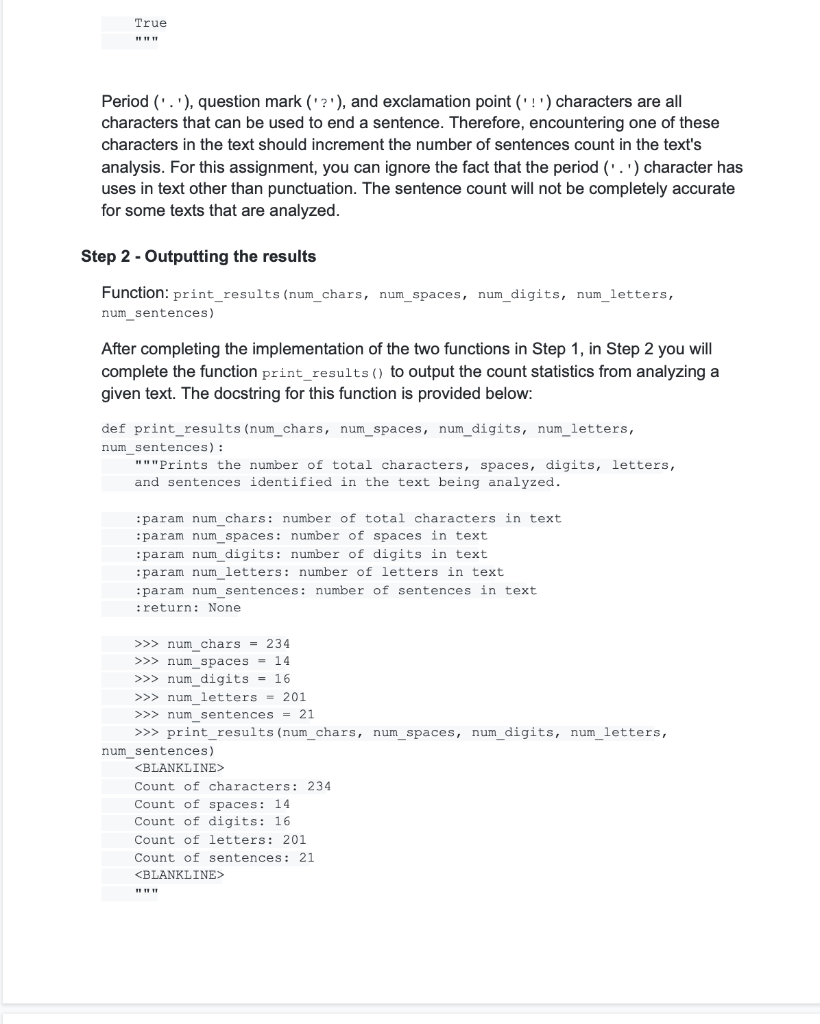 INSTRUCTIONS (Text Analyzer) Restrictions: No Python | Chegg.com