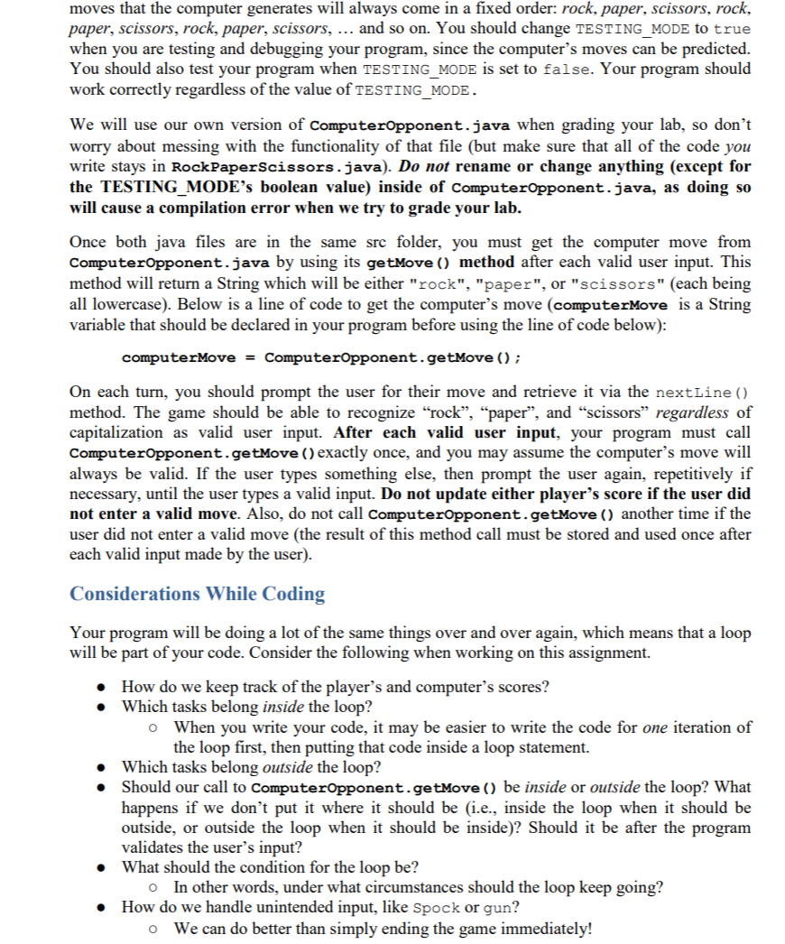 Solved Introduction In the game Rock, Paper, Scissors, two | Chegg.com