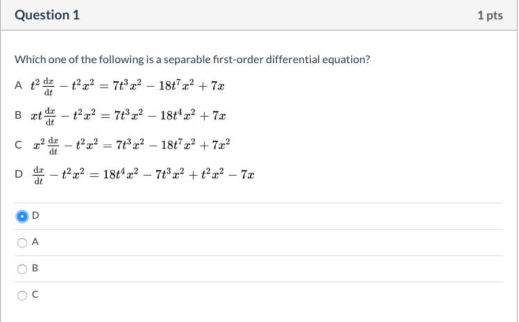Solved Question 1 1 pts Which one of the following is a | Chegg.com