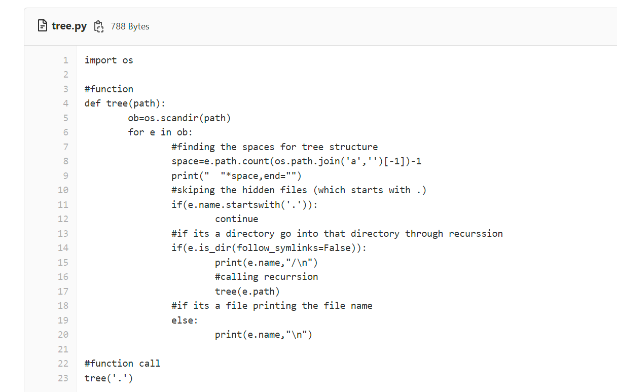 Solved Update your script 02/tree.py to accept a | Chegg.com