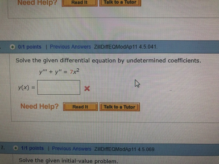 Solved Need Help? Talk to a Tutor Read It O 0/1 points I | Chegg.com
