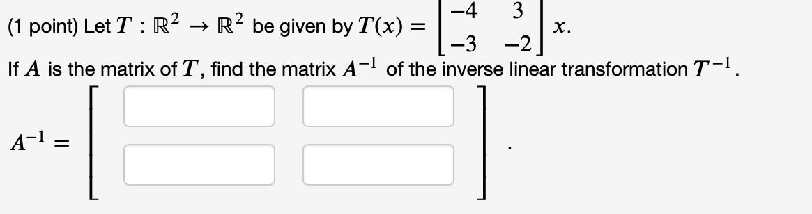 Solved Let 𝑇:ℝ2→ℝ2T:R2→R2 Be Given By | Chegg.com