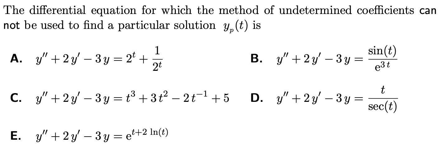 Solved The Differential Equation For Which The Method Of 0731