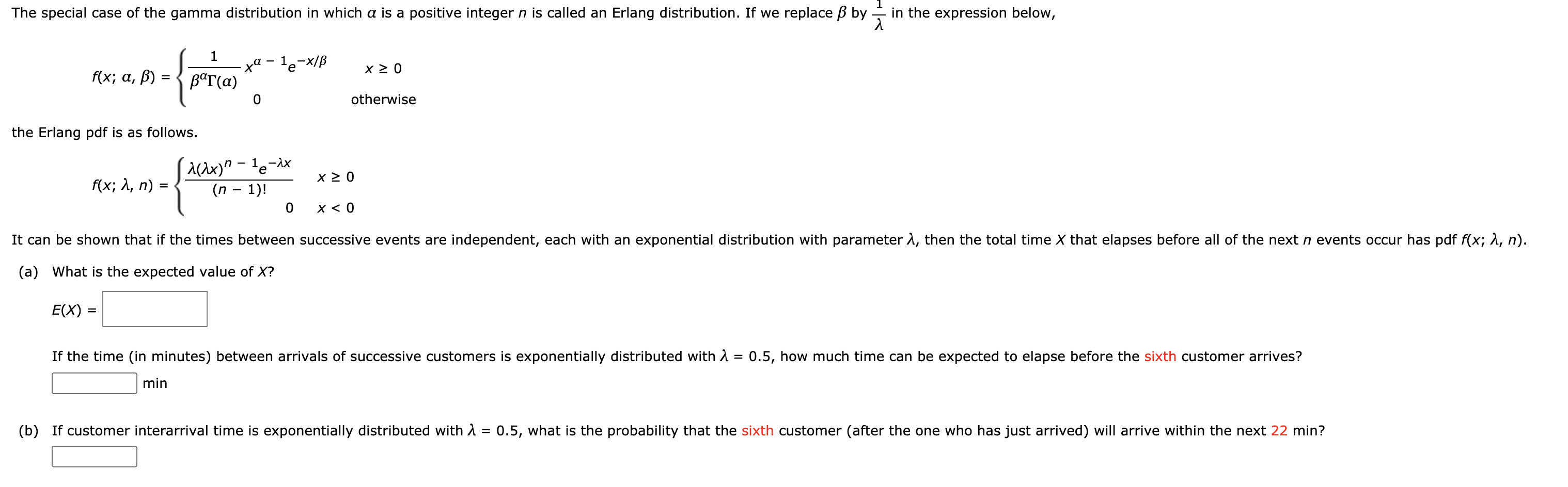 Solved The Special Case Of The Gamma Distribution In Whic Chegg Com