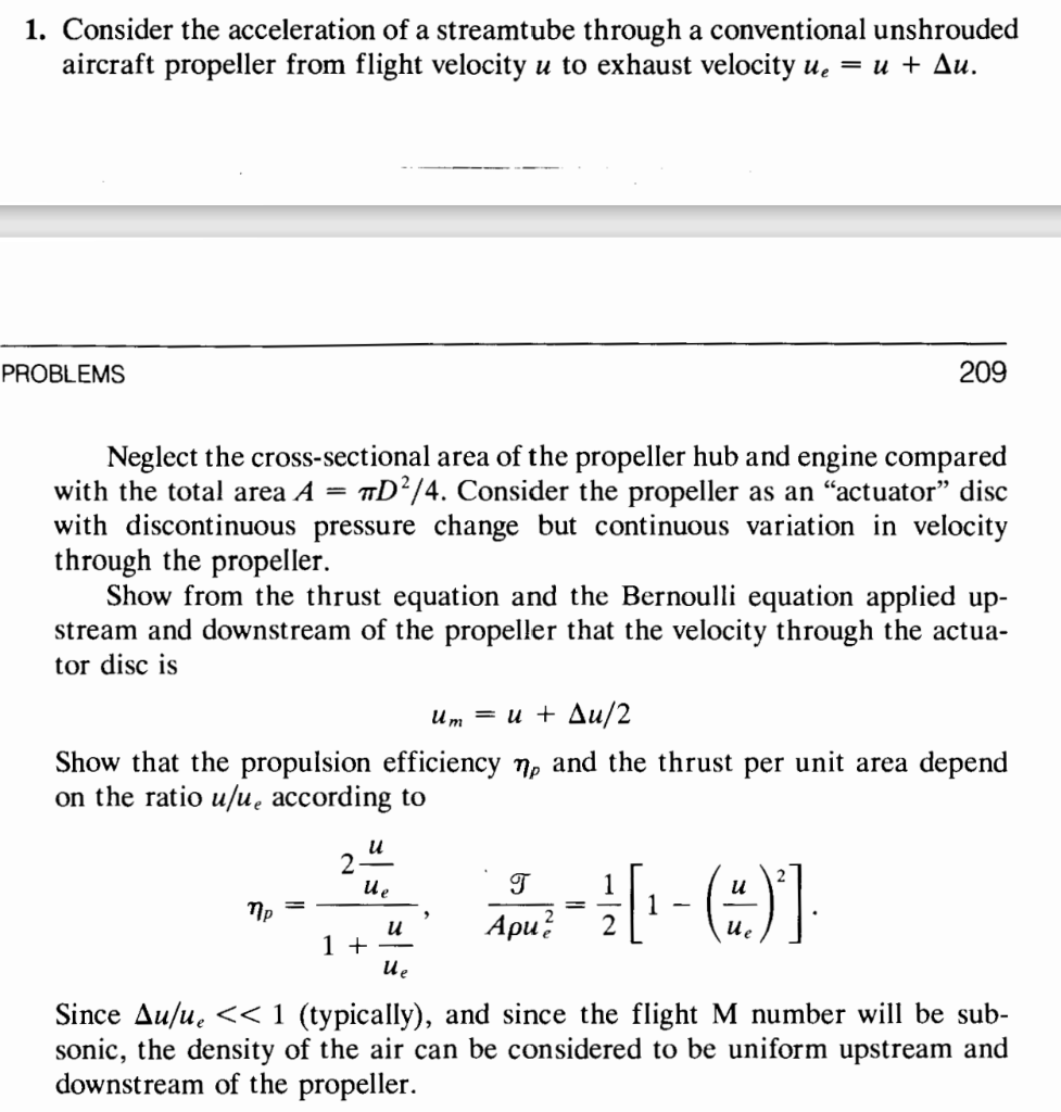 1. Consider the acceleration of a streamtube through
