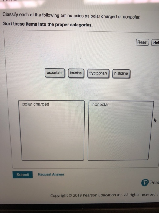 Solved classify each of the following amino acids as polar