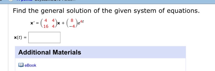 Solved Find the general solution of the given system of | Chegg.com
