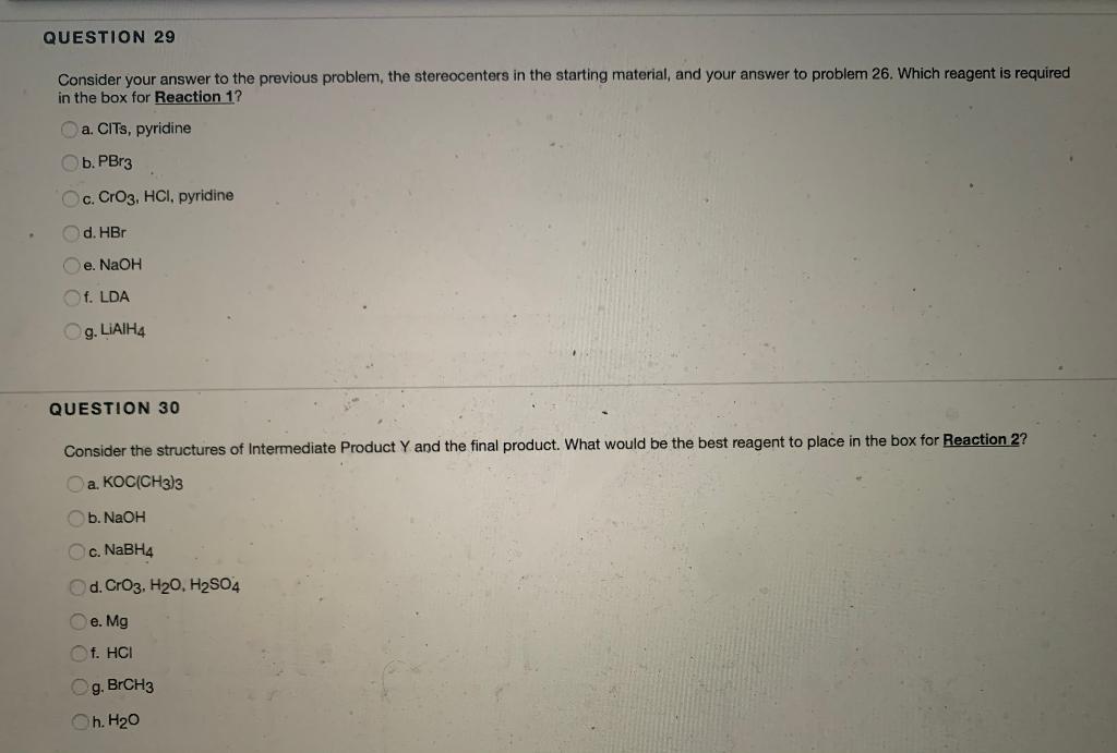Solved Hello, questions 29 and 30 go together so I will like | Chegg.com