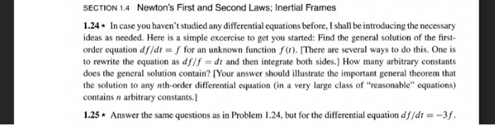Solved SECTION 1.4 Newton's First and Second Laws; Inertial | Chegg.com