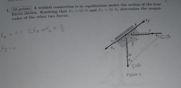 Solved 1 10 Points A Welded Connection Is In Equilibrium | Chegg.com