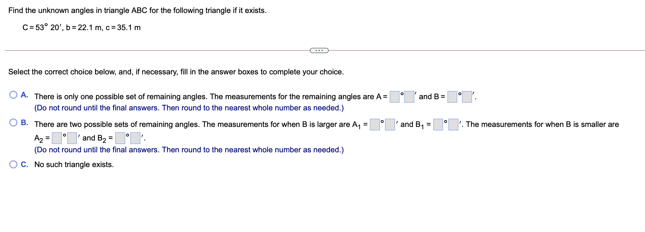 solved-find-the-unknown-angles-in-triangle-abc-for-the-chegg