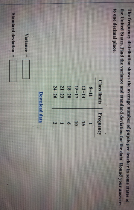 Solved The Frequency Distribution Shows The Average Number Chegg