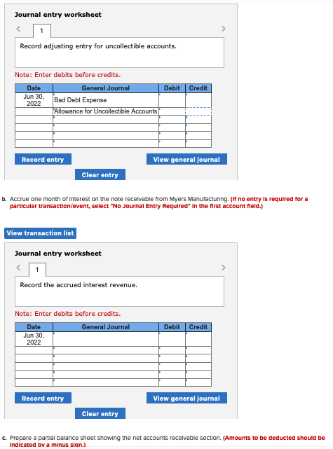 Journal entry worksheet Record adjusting entry for | Chegg.com