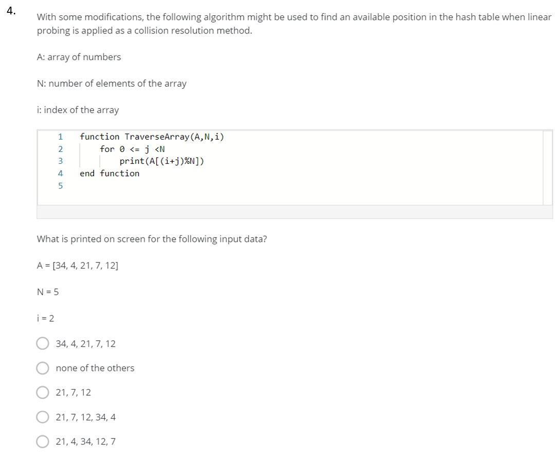 Solved 4. With Some Modifications, The Following Algorithm | Chegg.com