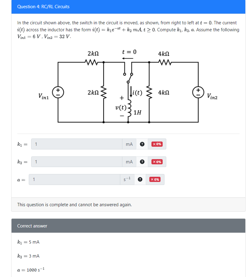 Solved In the circuit shown above, the switch in the circuit