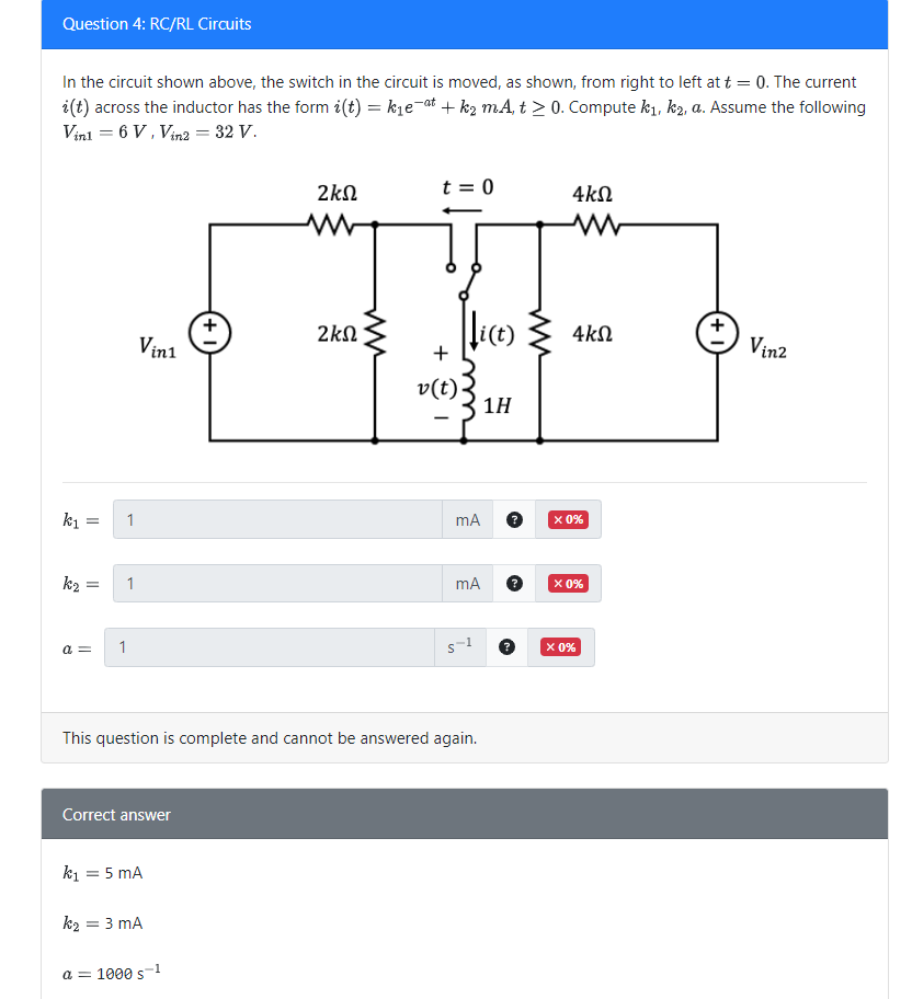 Solved In The Circuit Shown Above, The Switch In The Circuit | Chegg.com