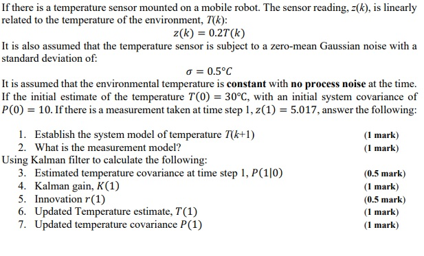 If there is a temperature sensor mounted on a mobile | Chegg.com