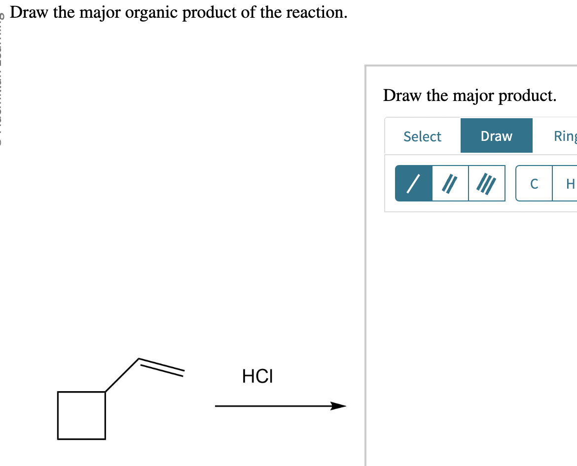 Draw the major product.