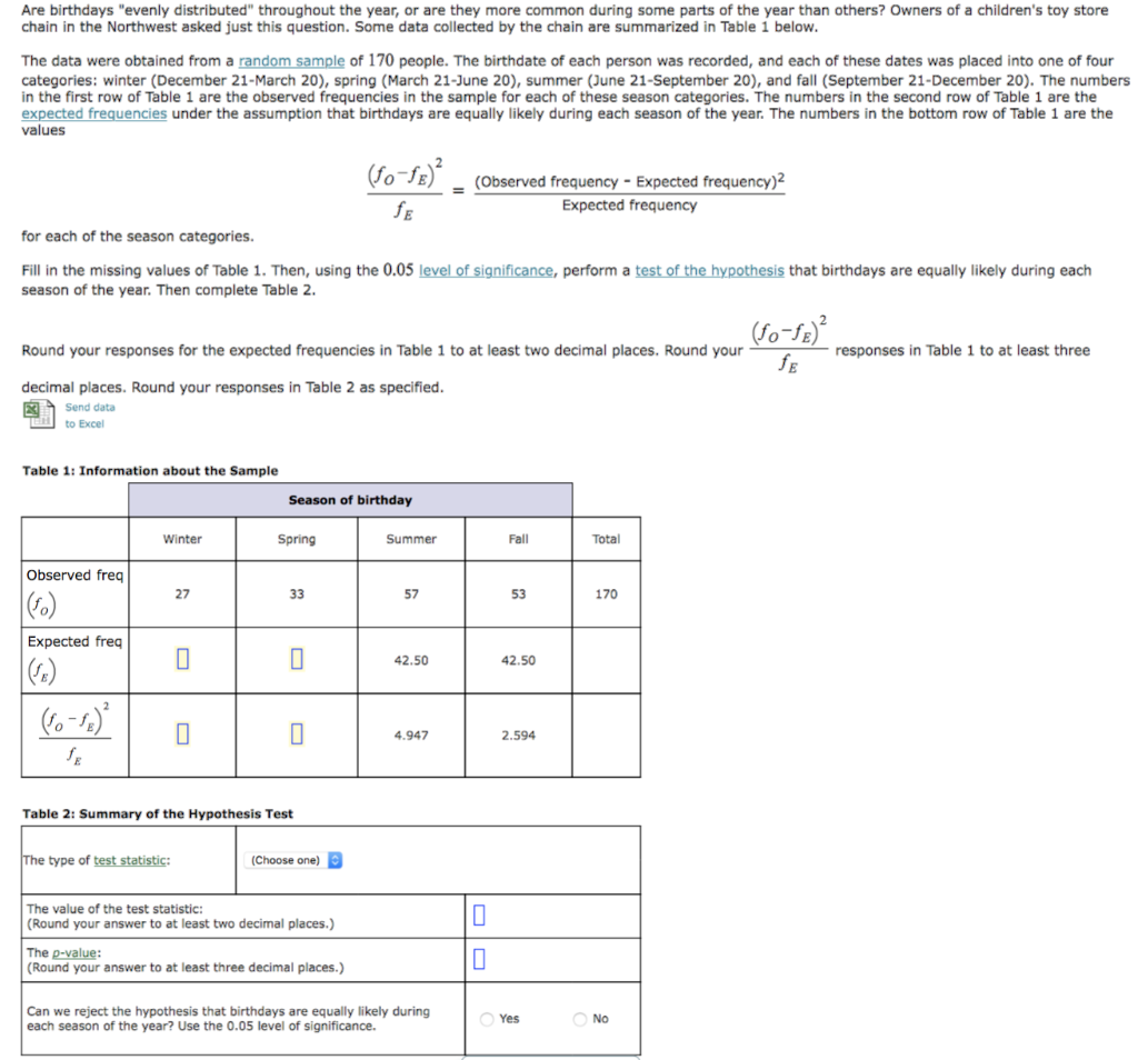 Solved Are birthdays "evenly distributed" throughout the