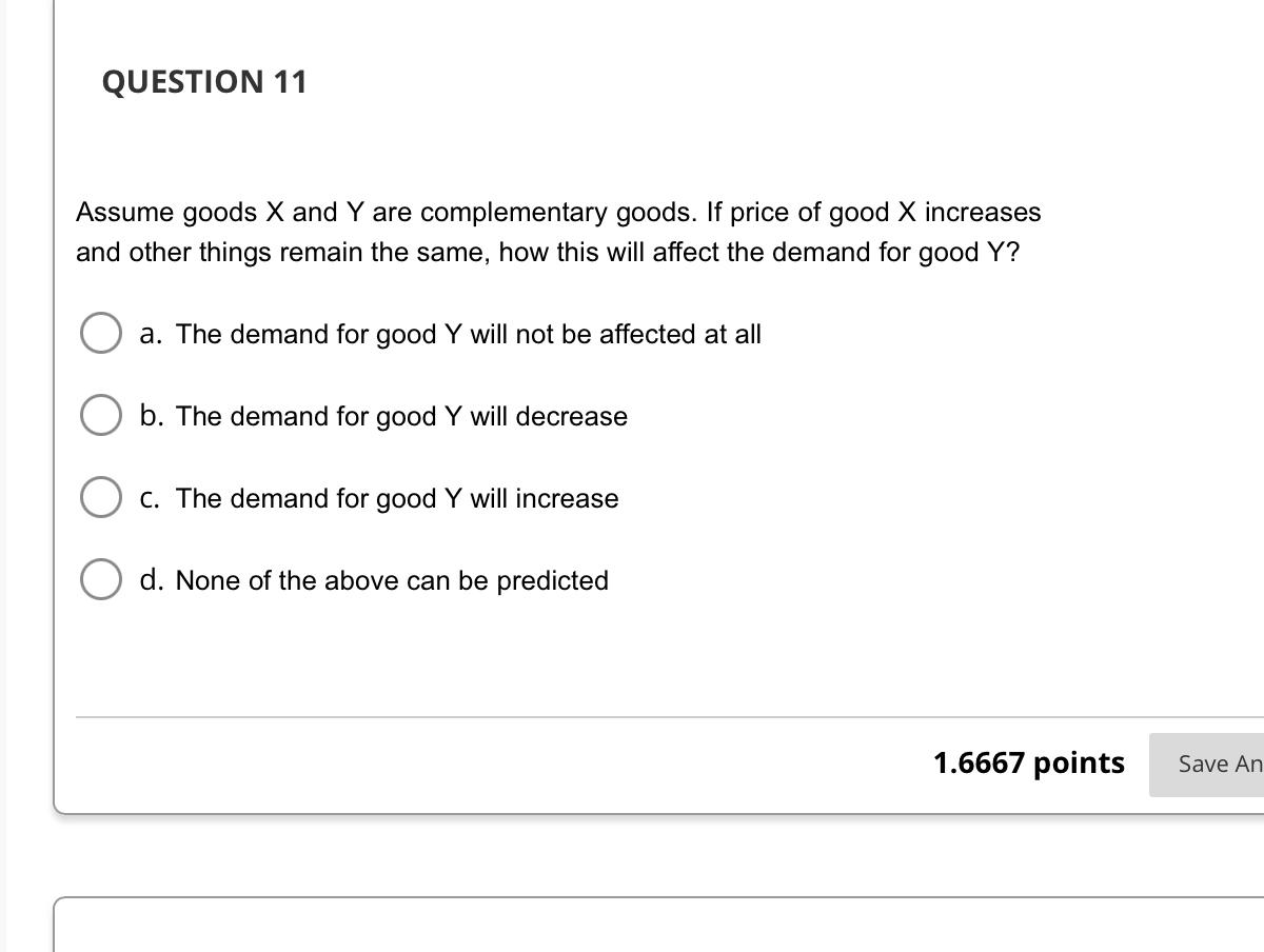 Solved Assume goods X and Y are complementary goods. If | Chegg.com