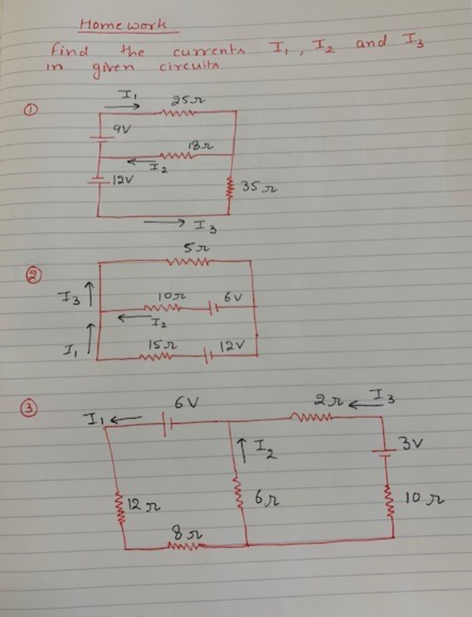 Solved Find the currents I1, I2, and I3 in the given | Chegg.com