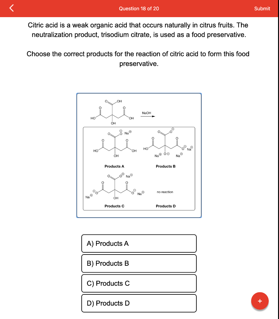 Solved Citric acid is a weak organic acid that occurs