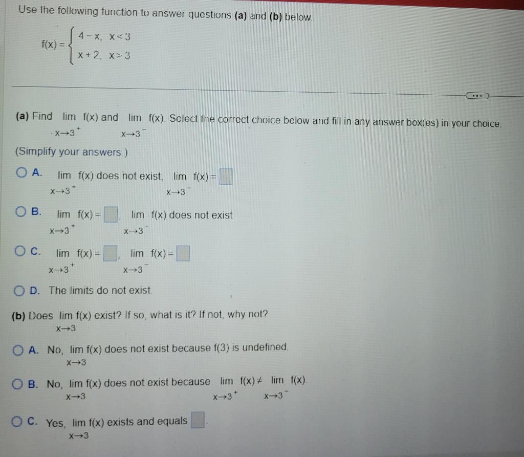 Solved Use the following function to answer questions (a) | Chegg.com