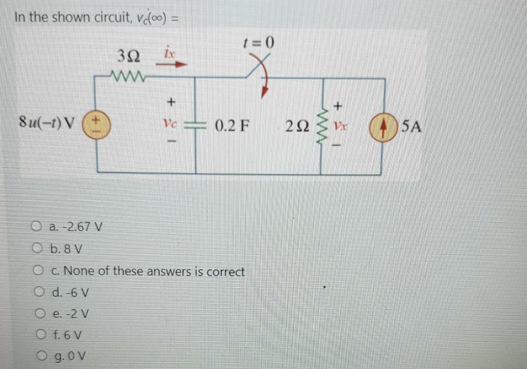 Solved For the circuit shown in the figure, the current i.' | Chegg.com