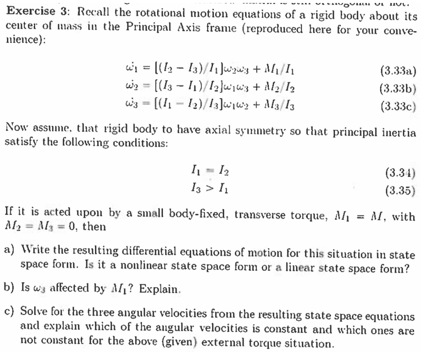 Solved Exercise 3: Recall the rotational motion equations of | Chegg.com