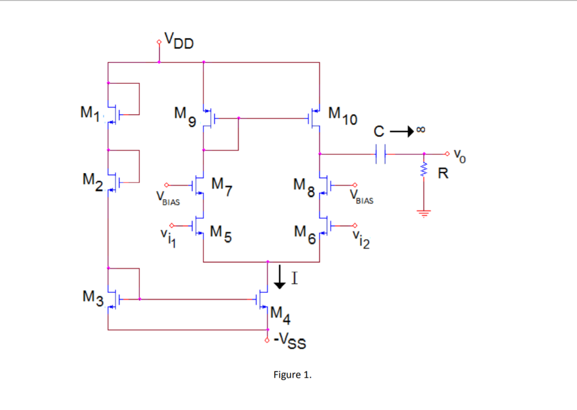 Design an all CMOS differential cascode amplifier | Chegg.com