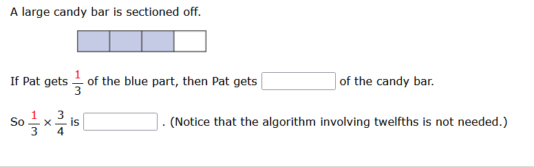 Solved A large candy bar is sectioned off. If Pat gets 31 of | Chegg.com