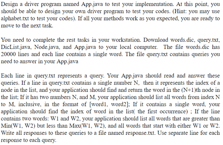 Design A Driver Program Named App java To Test Your Chegg
