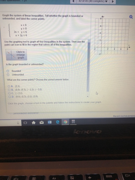 Solved Graph the system of linear inequalities tell whether | Chegg.com