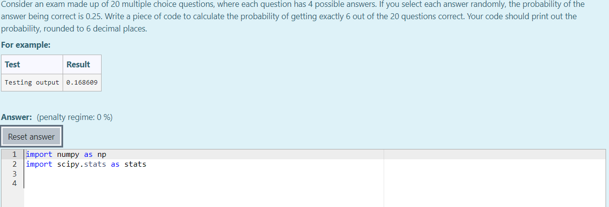 Solved Consider an exam made up of 20 multiple choice | Chegg.com