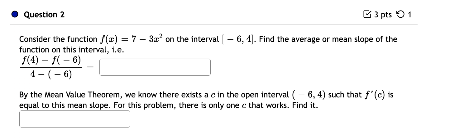Solved Question 2 3 pts 1 Consider the function f(x) = 7 − | Chegg.com