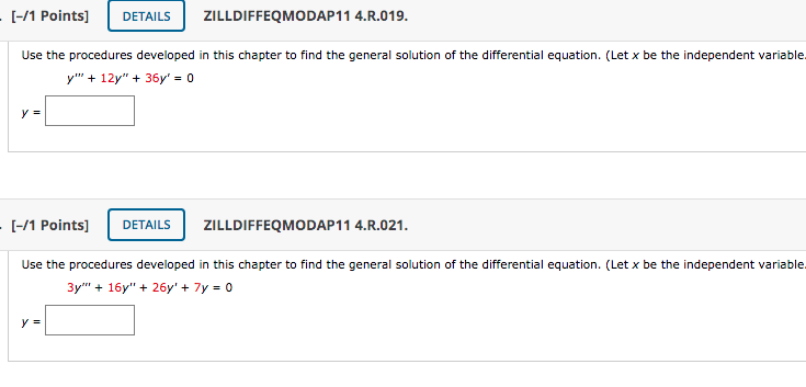 Solved [-/1 Points] DETAILS ZILLDIFFEQMODAP11 4.R.019. Use | Chegg.com