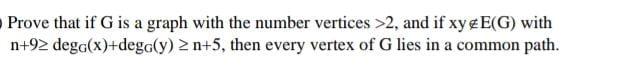 Solved Prove that if G is a graph with the number vertices | Chegg.com