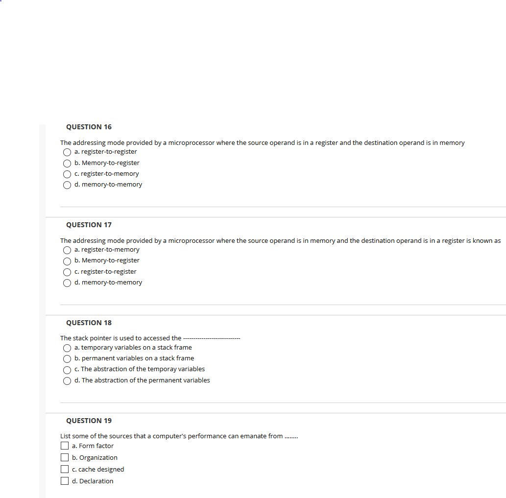 Solved Question 16 Register And The Destination Operand