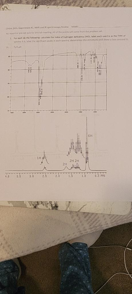 Solved GHEM 242L, Experiment H1. NSMR And La Spectroscopy | Chegg.com