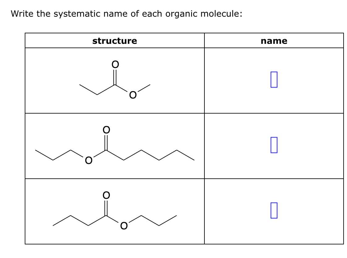 Solved Write the systematic name of each organic molecule: | Chegg.com