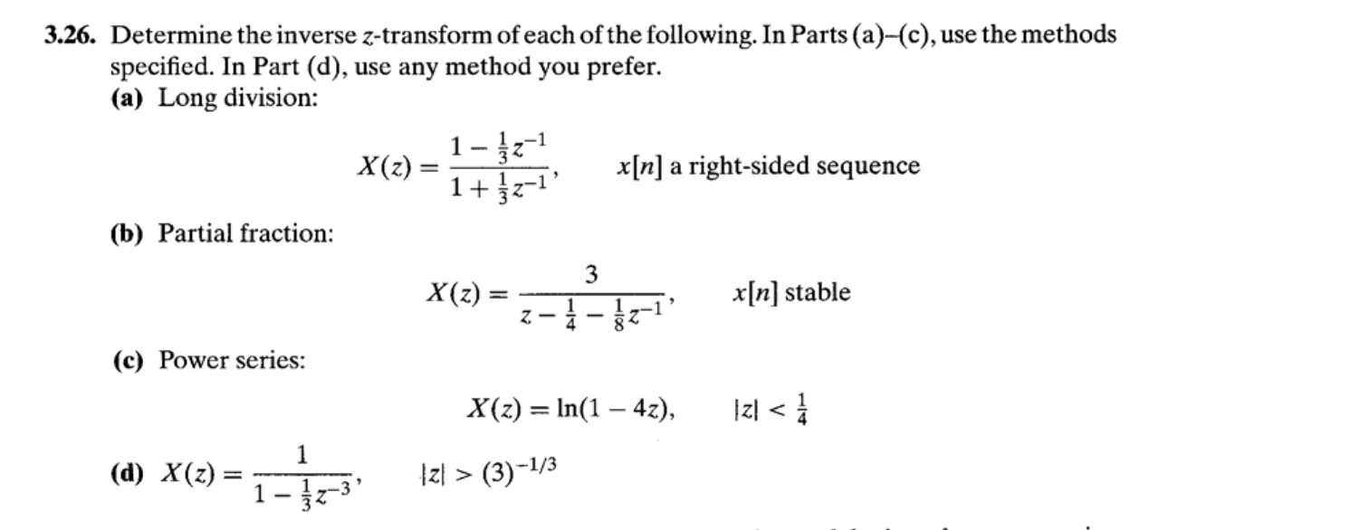 Solved 26. Determine The Inverse Z-transform Of Each Of The | Chegg.com