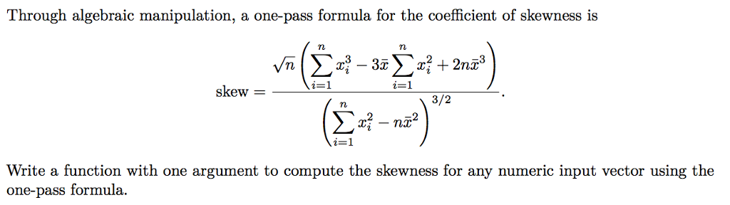 Skewness Formula